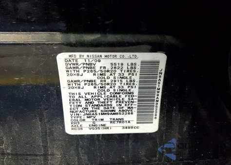 2010 Infiniti Fx35 z USA, uszkodzony, nr VIN JN8AS1MW9AM852266